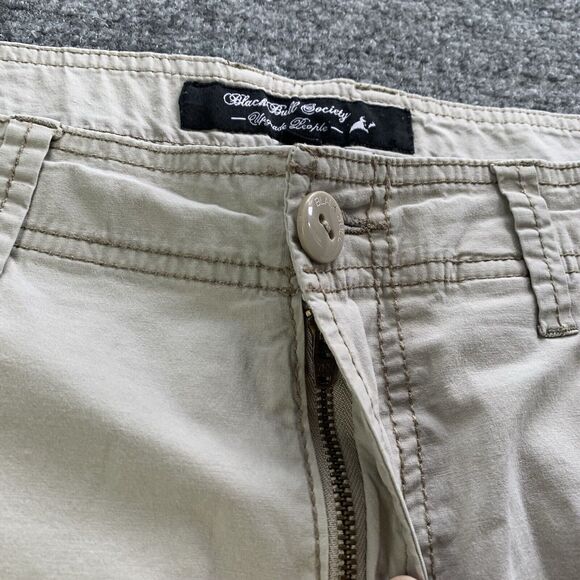 Black Bull Cargo Shorts Mens 36 Baggy Fit Y2K Beige Hiking Outdoor 15” Inseam - Picture 5 of 16